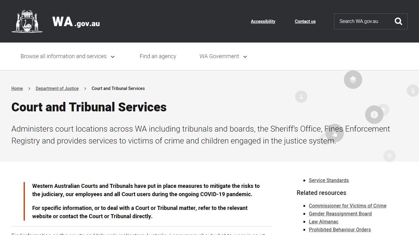 Court and Tribunal Services - Department of Justice